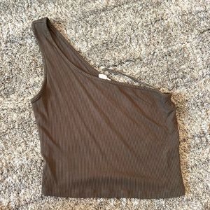 One strap green crop top